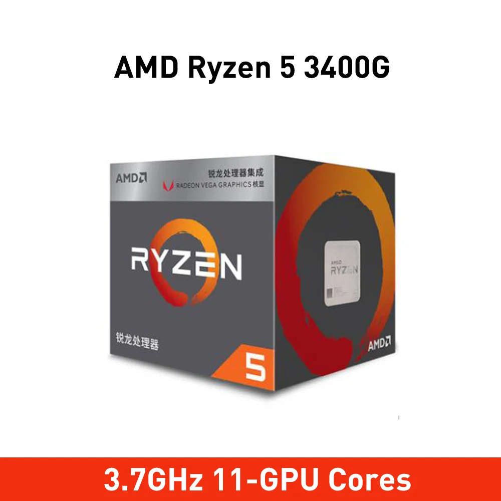 AMD ryzen 5 3400G 3,7 ГГц для кормления processador 4-cpu ядер 8-нить 11-gpu ядер am4 65 Вт процессор рабочий стол с Radeon RX Vega 11 Графика