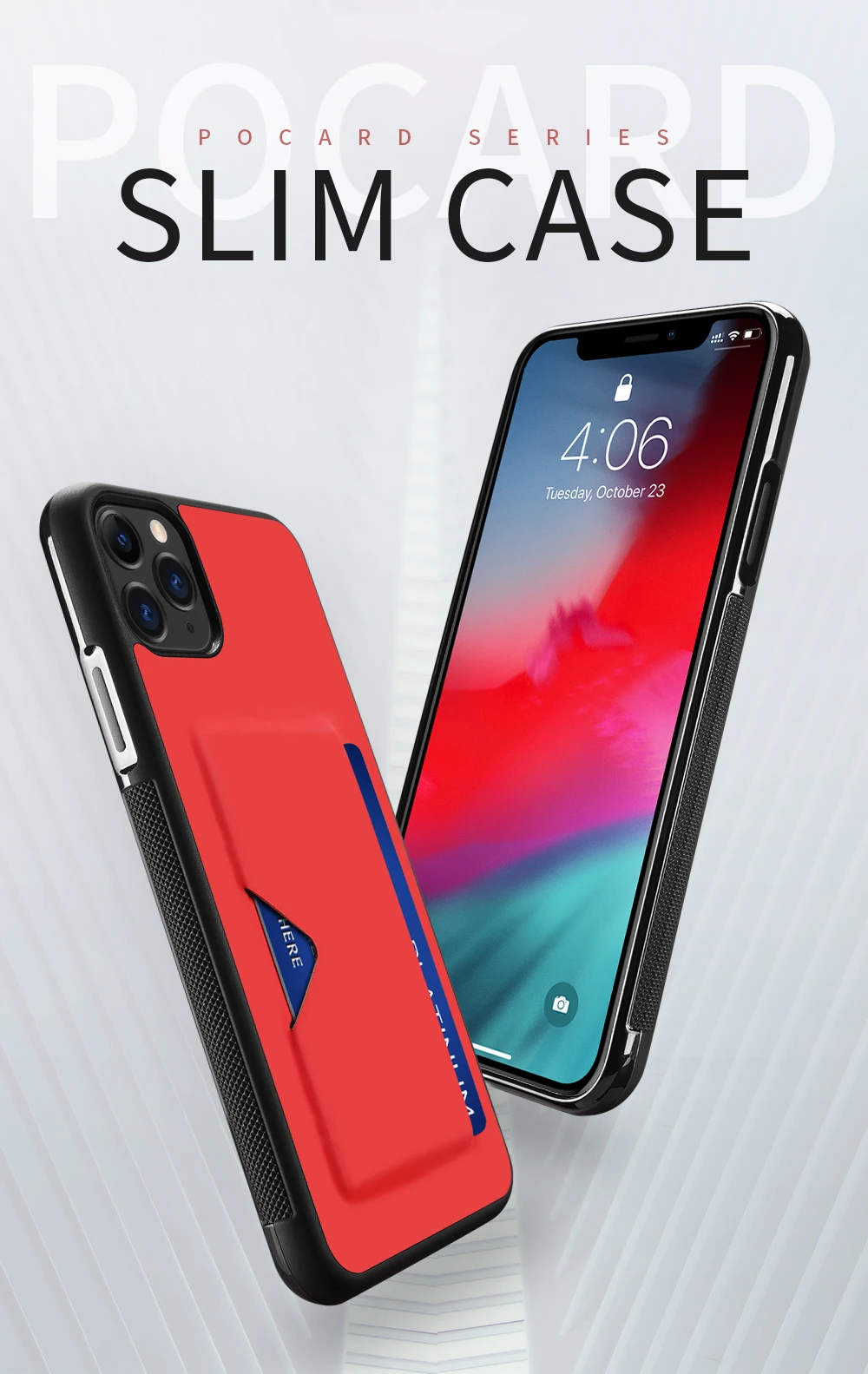 Чехол с карманом для карт для iPhone 11 Pro Max из ТПУ, мягкий кошелек, держатель для карт, задняя крышка, противоударный чехол для мобильного телефона