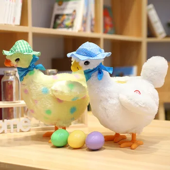 

Lovely Hen Laying Eggs Toy With Sing Songs Electric Plush Toys Egg-laying Hens Make Funny Toy Dolls Good Gift For Baby Kids