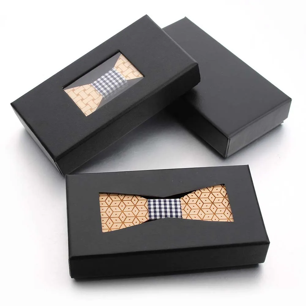 Quality Mens Knit Ties Wooden Bow Tie Boxes Neck Luxury Tie Mens