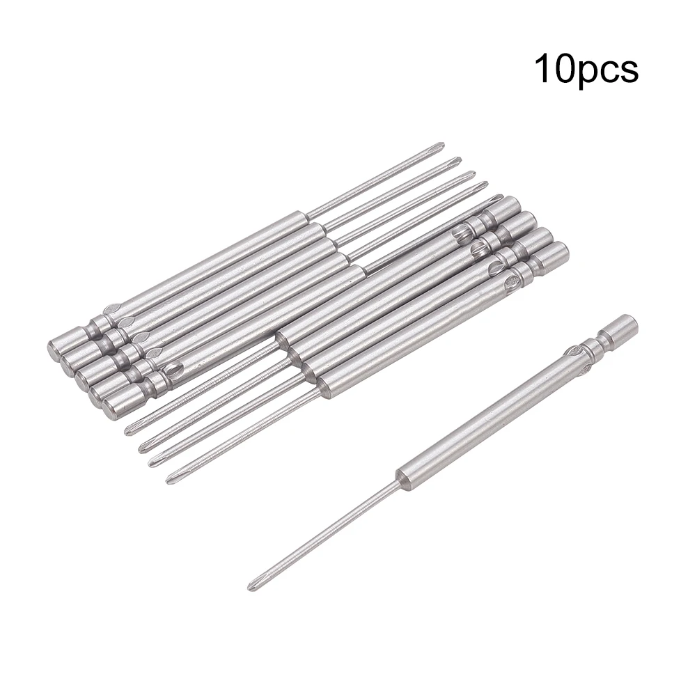 1.6PH00 10 шт. отвертка Philips Bits 1.6PH00 2PH0 3PH1 4PH1 4PH2 S2 скрещенная головка 80 мм длина 4 мм Диаметр Круглый хвостовик магнитные Биты - Цвет: 1.6PH00