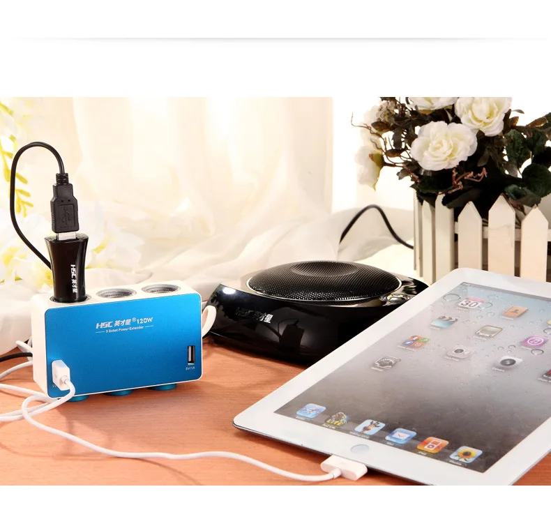 Превосходство звезда 2,1 a двойной USB один в три прикуривателя 120 Вт+ Отдельный переключатель автомобильное зарядное устройство Yc-432