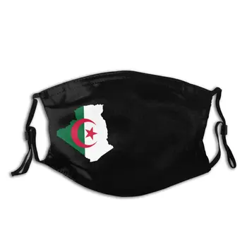 

Algeria Map Flag Face Unisex Washable Face Mouth Mask Printed Anti Dust Protection Cover Mouth Muffle with Filters