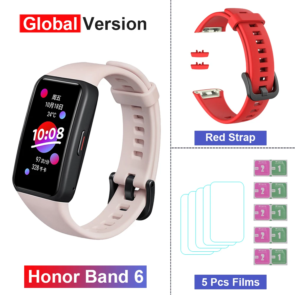 Original Honor Band 6 1.47” AMOLED Screen Smart Band Heart Rate/Blood Oxygen Monitor Smartwatches 5ATM Waterproof Smart Bracelet 