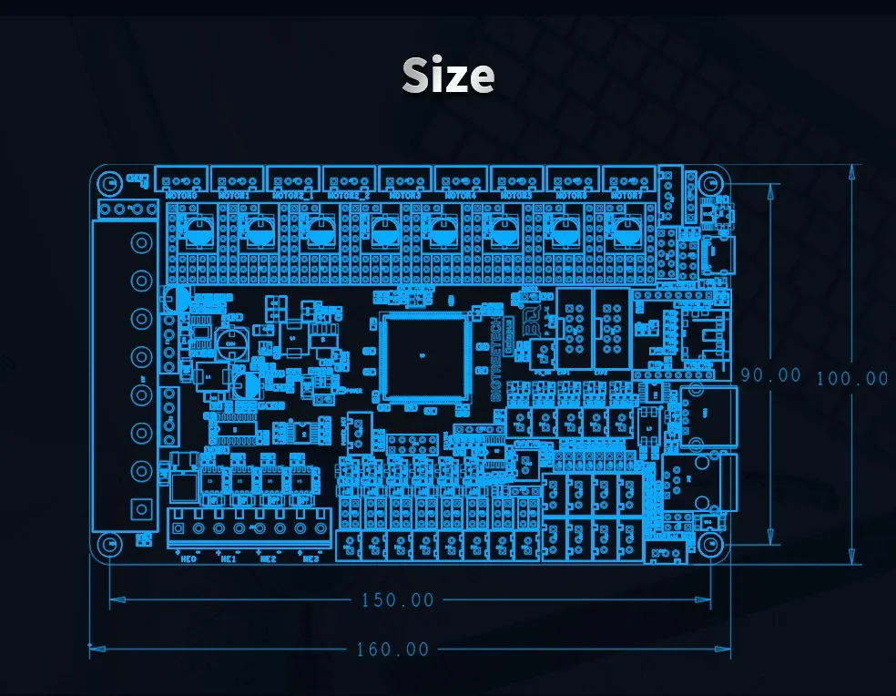 polvo v1.1, placa de controle de 8