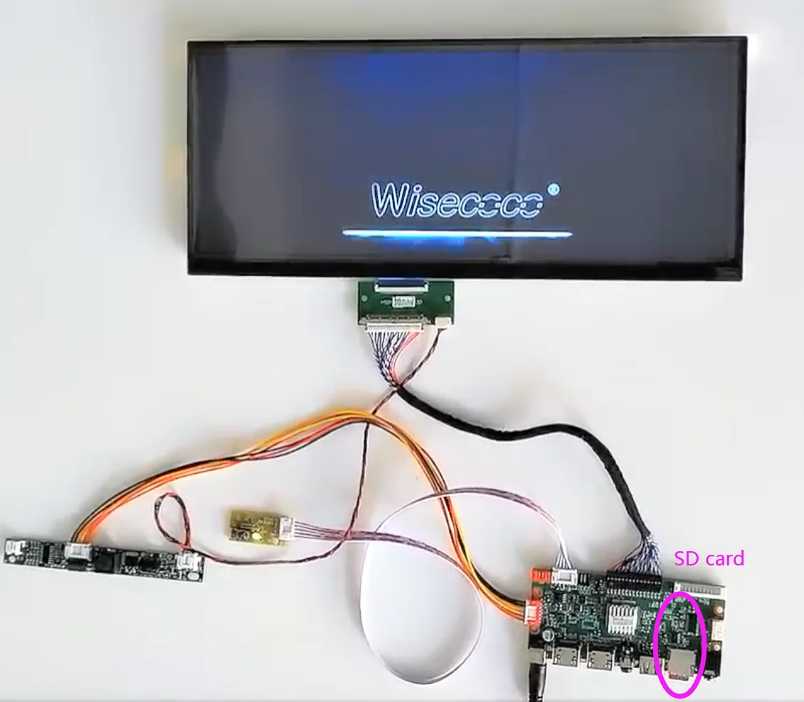 Wisecoco-luz Solar Tft Lcd Legível Ultra Ampla Tela de Toque Capacitiva Placa de Controle 12.3 1920x720 Hsd123kpw1 - Imagem 2
