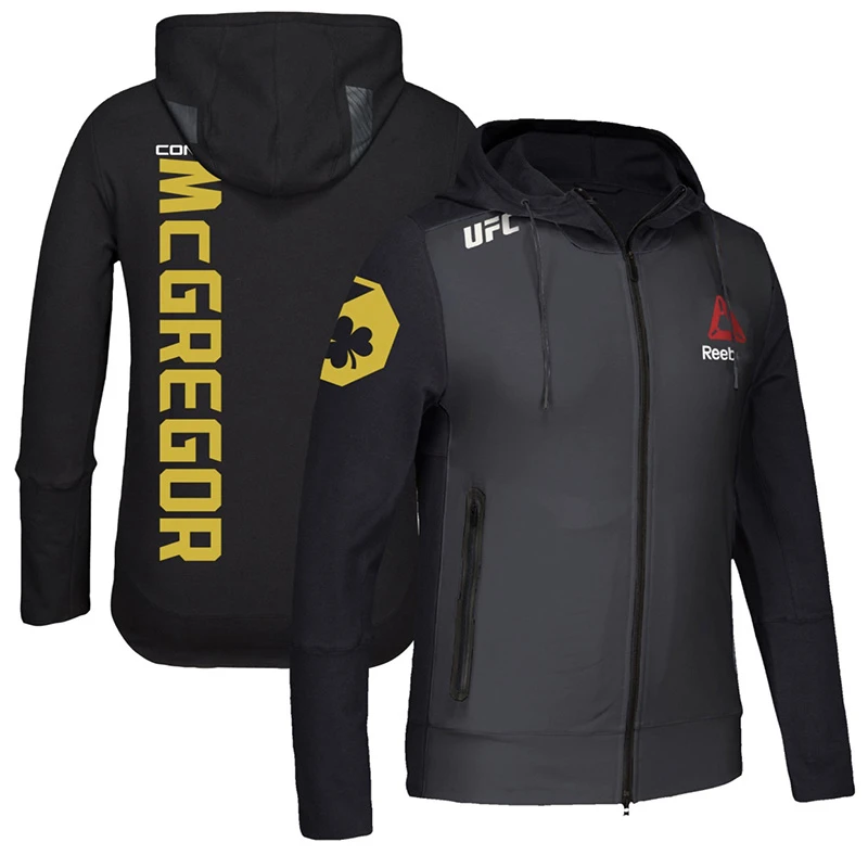 

Fitness Mma Rashguard Conor McGregor Long Sleeve Hoodies Bjj Hooded Sport Workout Crossfit Jiu Jitsu Boxeo Zipper Jacket Tops