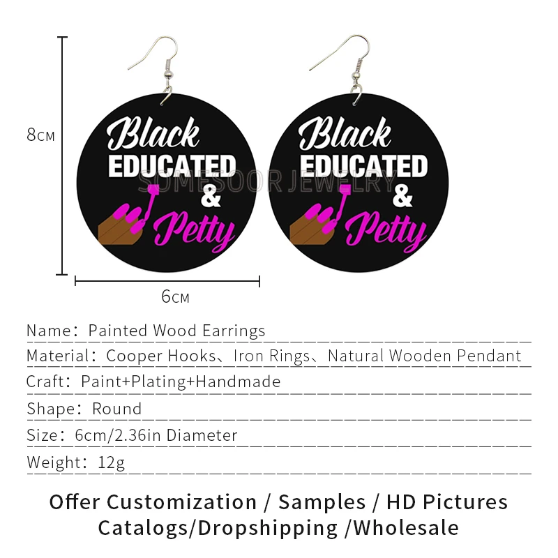 SOMESOOR Black Educated Petty Blessing African Wooden Drop