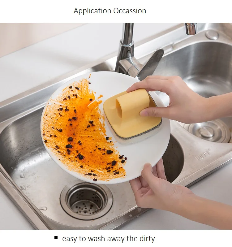 Креативная Чистящая губка с держателем, настенная Чистящая губка для посуды, настенный горшок, пол с бесплатной заменой губки, кухонный помощник