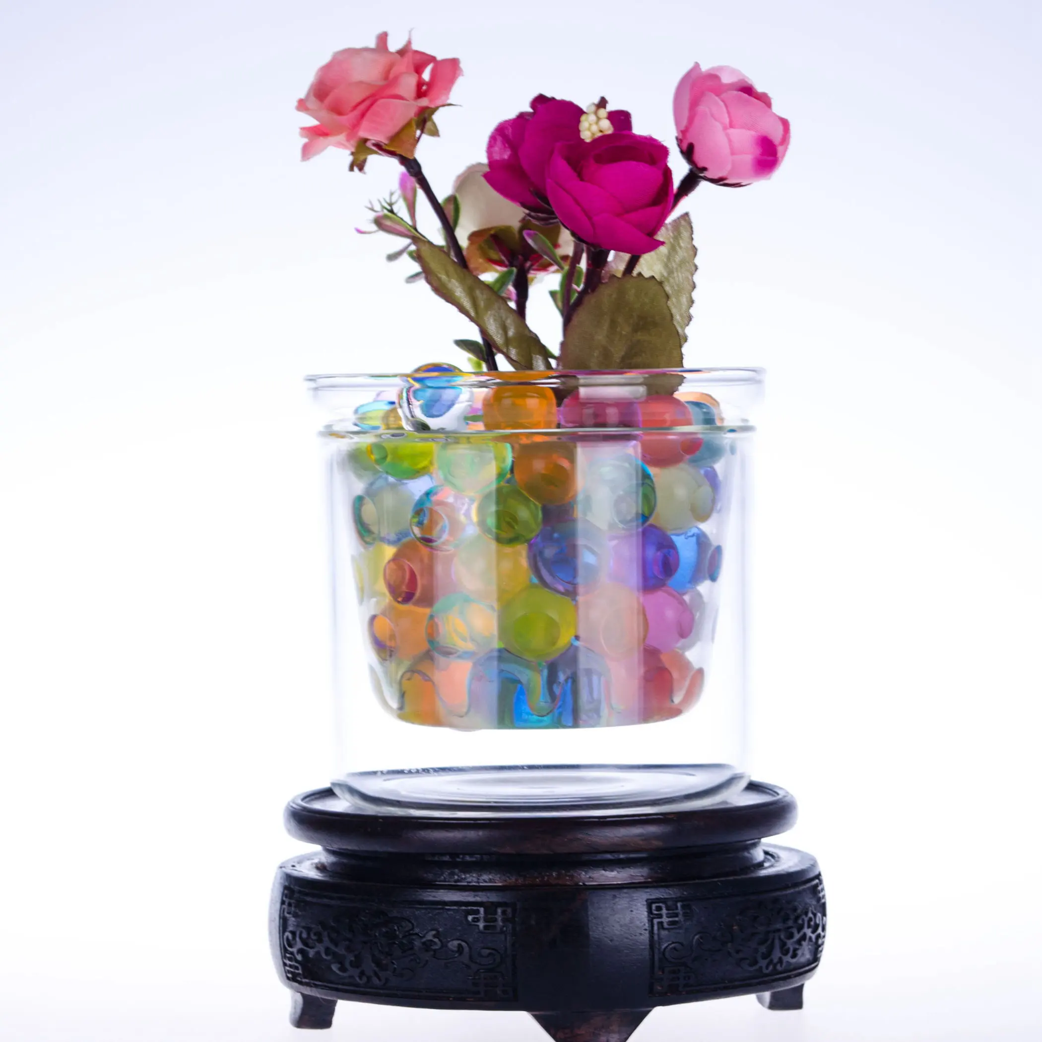 Lot of Orange Mud Soil Water Bead Flower Plant For Party Wedding