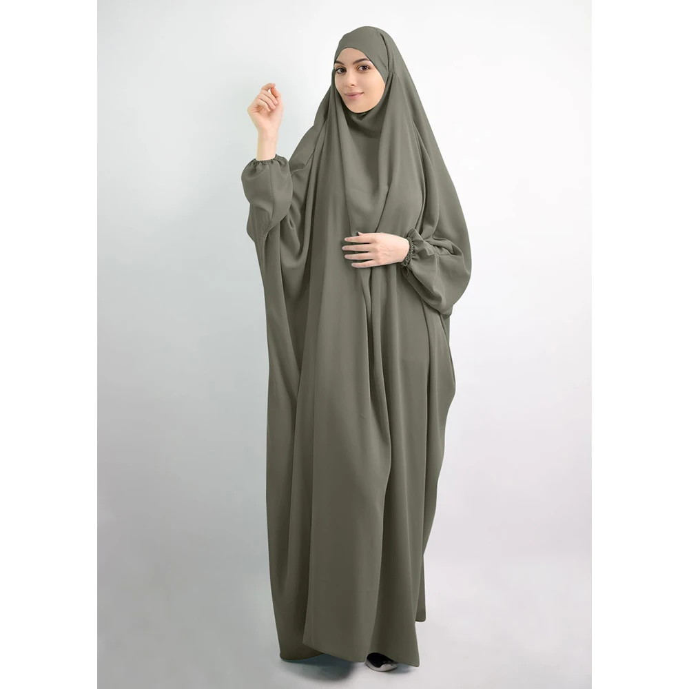 Eid Hooded Muslim Women Hijab Dress 