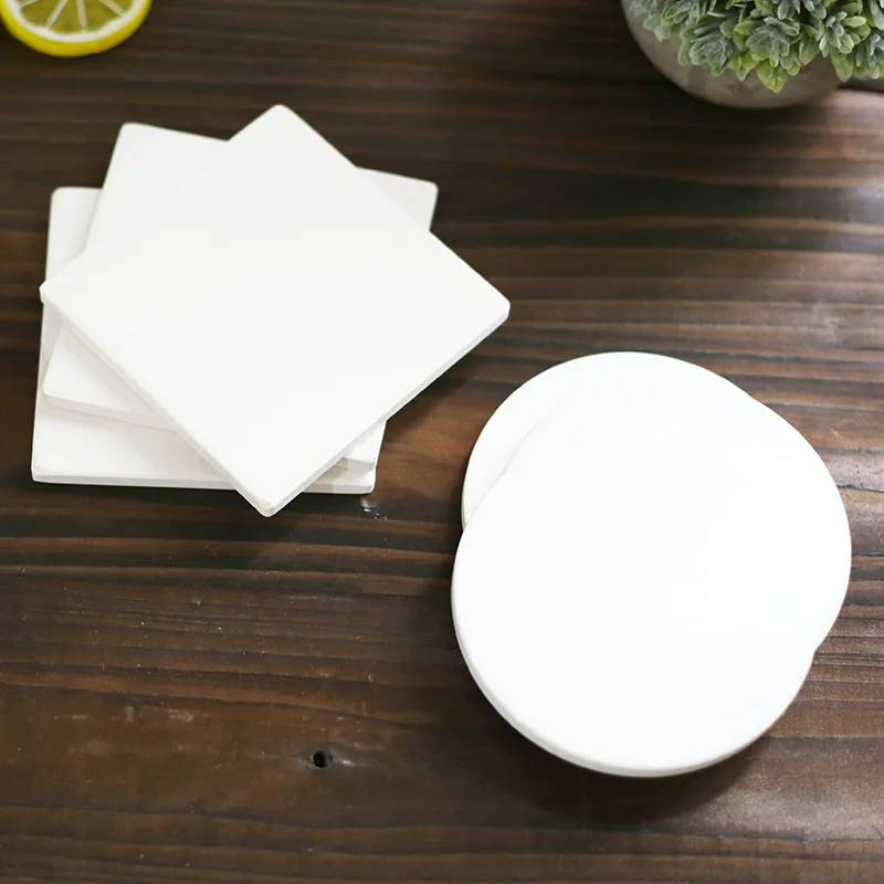 Sublimation Blank Ceramic Coaster Heat Round Insulation Coaster Non-Slip Cork Base Drink Absorbent Heat Mat Custom Logo