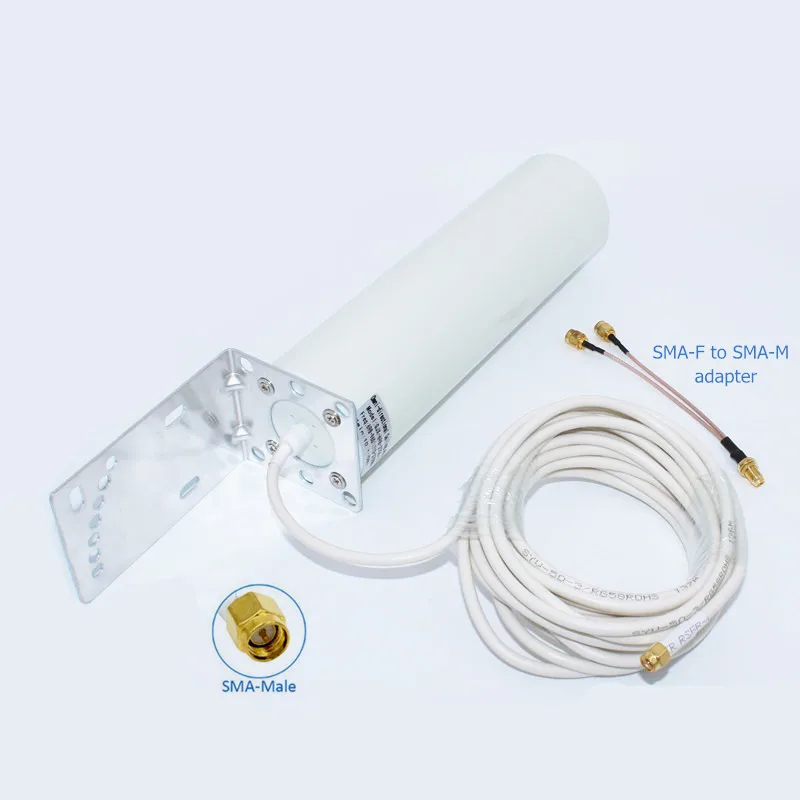 Dual SMA male 3g 4G внешняя антенна 4G LTE SMA-M наружная антенна с 5 м и SMA-F на CRC9/SMA/TS9 Разъем для 3g 4G модем-маршрутизатор - Цвет: Dual SMA male
