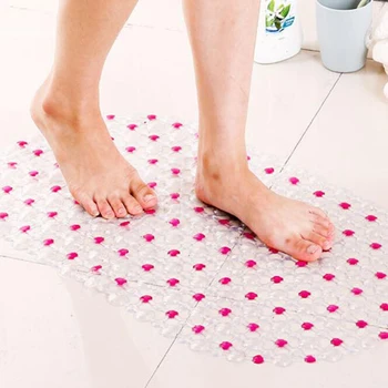 

Transparent PVC Bath Mat Non-slip Bathroom Mat Baby Safety Shower Suction Bath Shower Plastic Colorful Point Bead Massage Pad