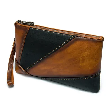 

New Leather Men's Handbags Multi Card Stripe Handbags Envelope Men's bags