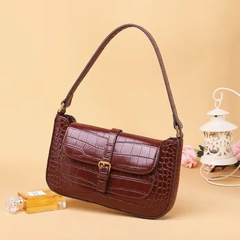 

2020 Ladies Handbag New Fashion Genuine Leather Shoulder Retro Armpit Shoulder Handbag