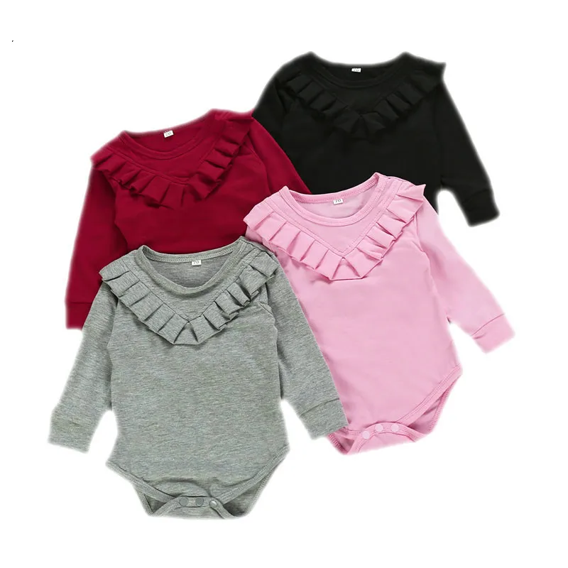 

2019 New Baby Girls Romper Full Length Baby Clothing Cotton Kids Toddler Jumpsuits Autumn Newborn Infant Children Bodysuits