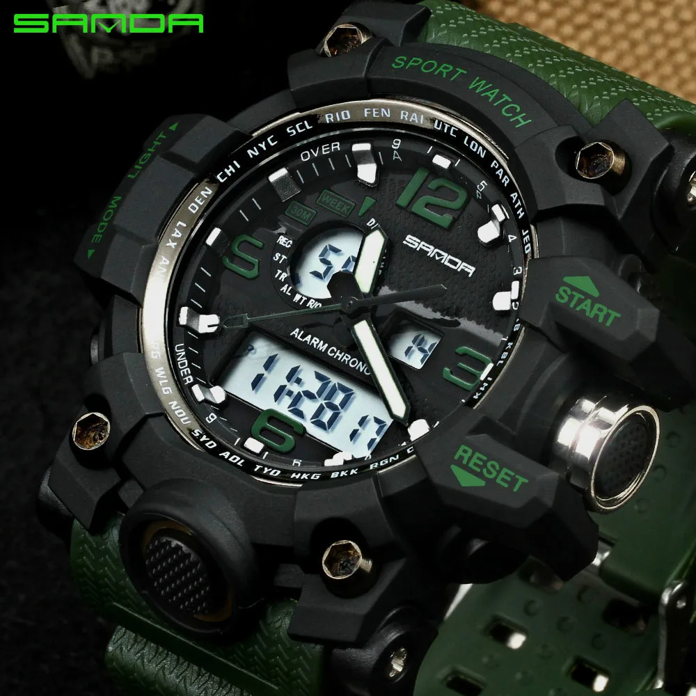 

SANDA Sanda New Sports Watch MEN'S Watch Electronic Watch Fashion Multi-functional Watch Gift Watch