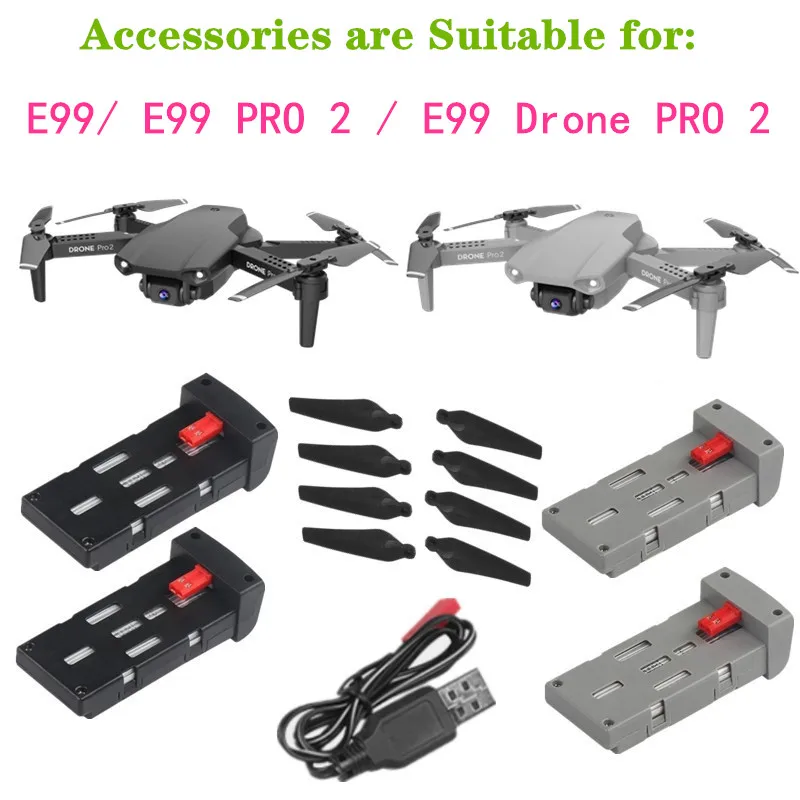 E99 Drone E99 PRO 2 Drone E99 Drone PRO 2 Aksesoris Asli 3.7V 1800MAh  Baterai Baling-Baling Pisau Kabel USB Suku Cadang _ - AliExpress Mobile
