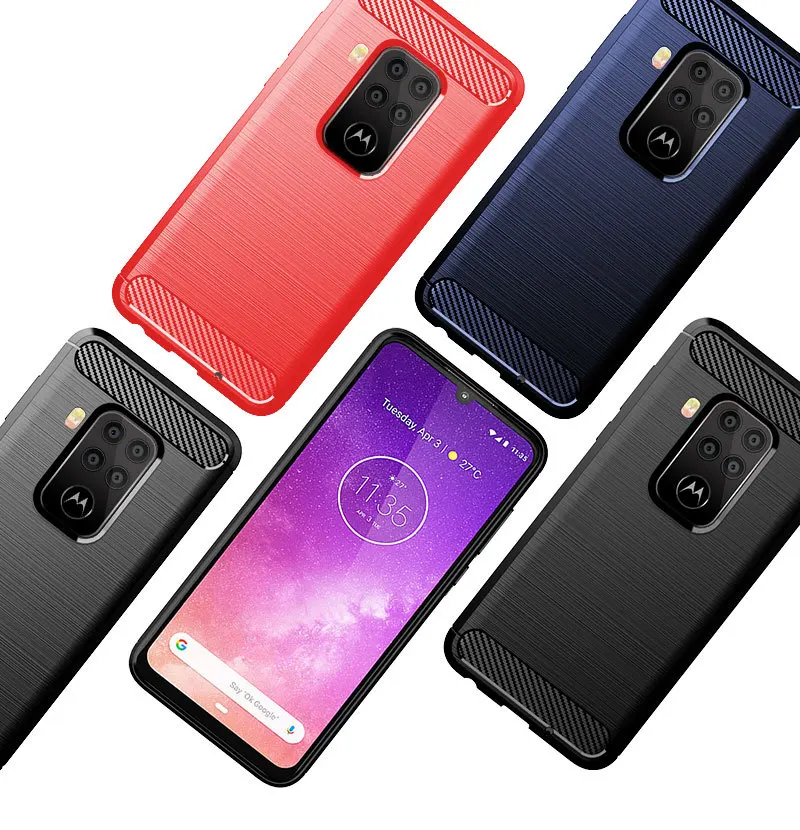 Для Motorola Moto One Pro Чехол Мягкий чехол из углеродного волокна для телефона Moto One Cover противоударный бампер полная Защита силиконовый чехол