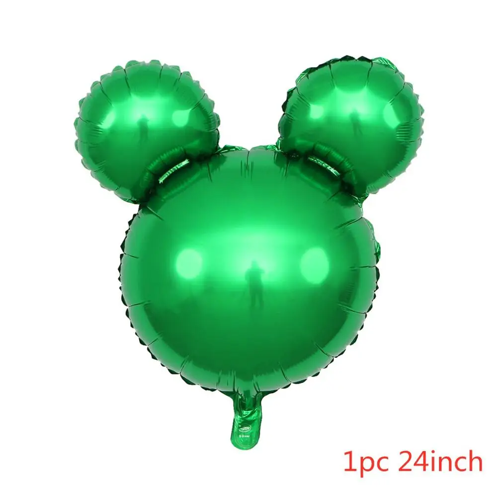 1pc green 112 см гигантский Микки Минни Маус фольгированные шары мультфильм детский день рождения украшения детский душ принадлежности игрушки подарки - Цвет: 1pc green