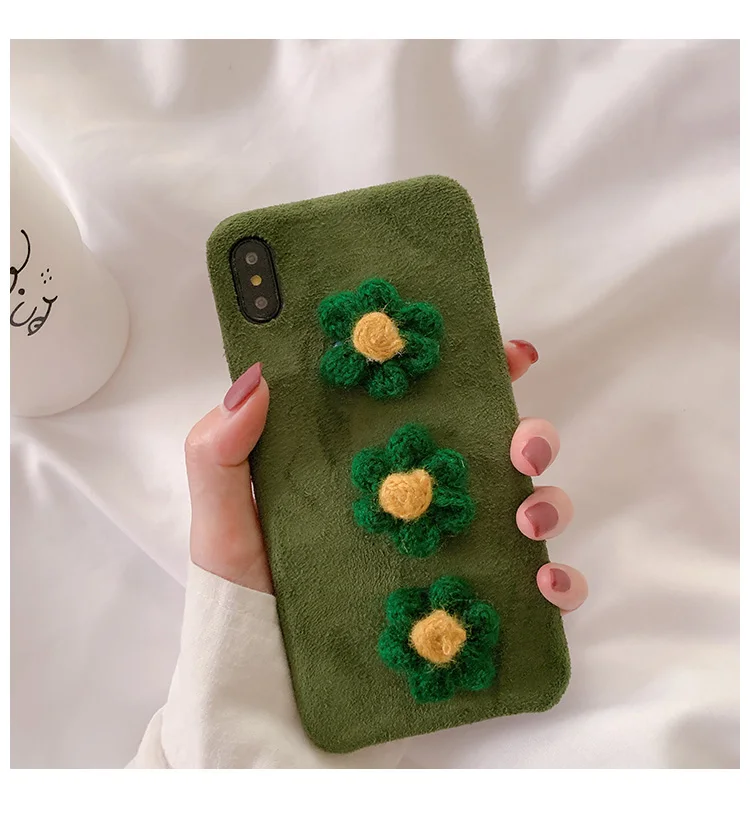 GlamPhoneCase Плюшевый цветок из текстиля чехол для телефона iPhone11Pro/Max X XS Max/чехол для iPhone11 7 8 6 6s Plus