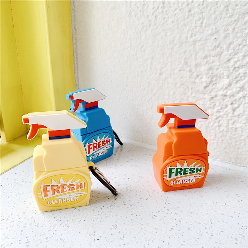 

Creative Cleaner Figure Silicone Cases Keychain for AirPods Wireless Earphone Bluetooth Protective Cover Accessories Keyrings