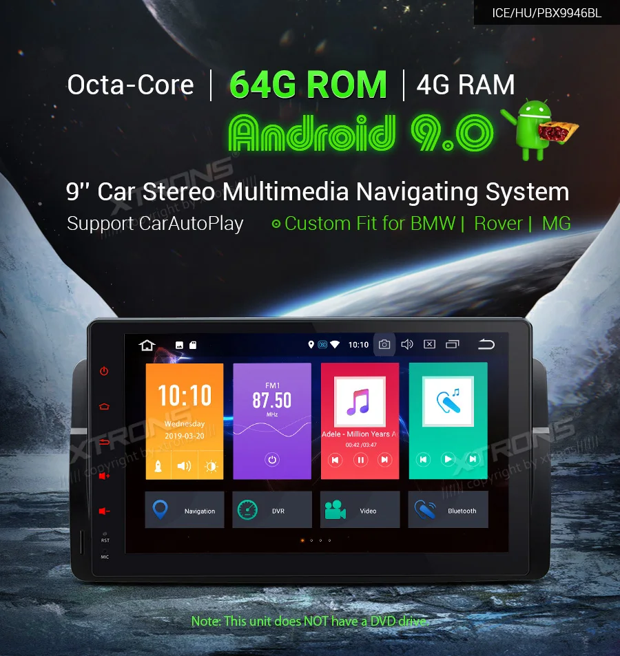 Clearance 9" 4GB RAM 64GB ROM Android 9.0 Pie OS Car Multimedia Navigation GPS Radio for Rover 75 1999-2005 with Car Play Function Support 1