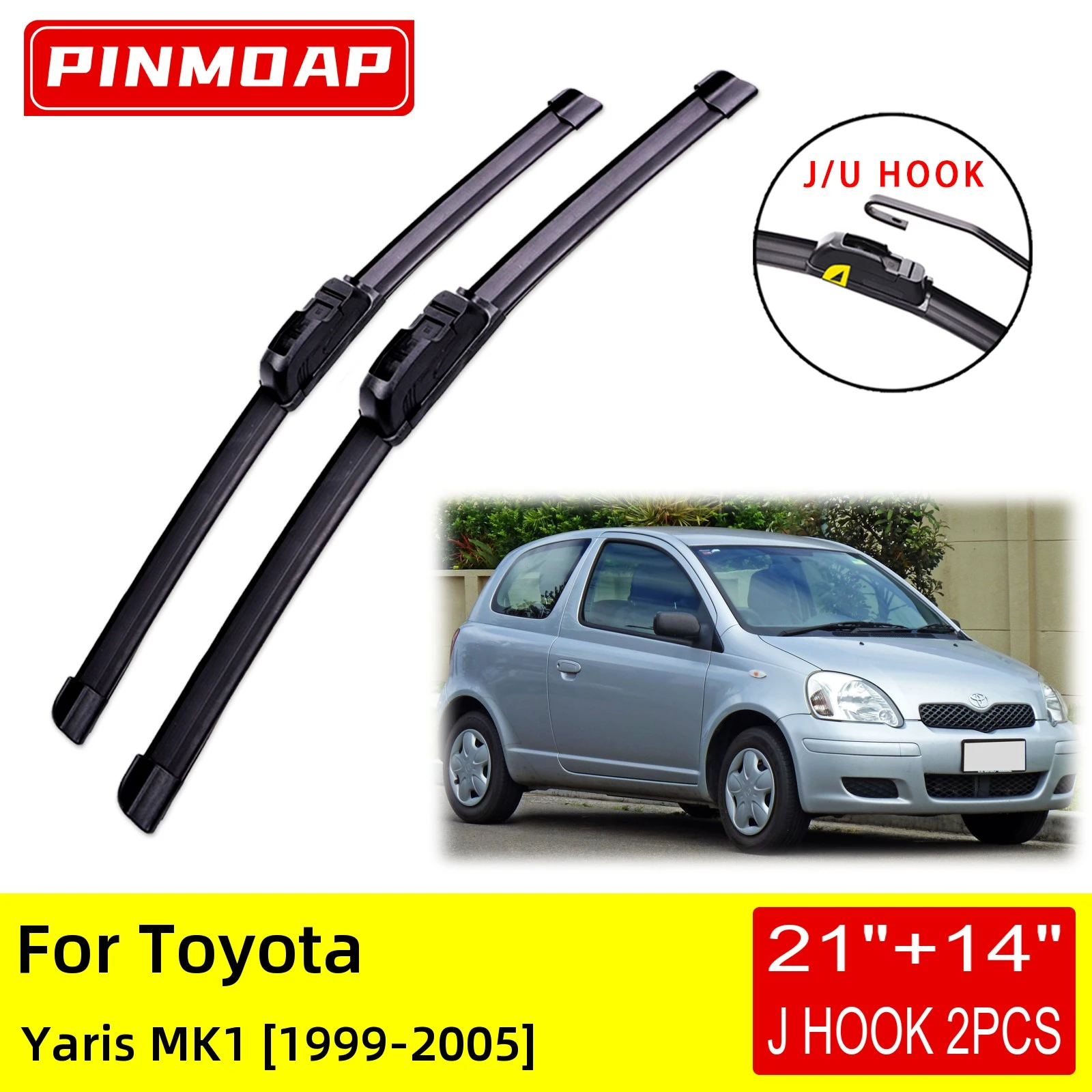 Escobillas de delanteras para Toyota Yaris MK1, de corte, gancho U J, 1999, 2000, 2001, 2002, 2003, 2004, 2005| Limpiaparabrisas| - AliExpress