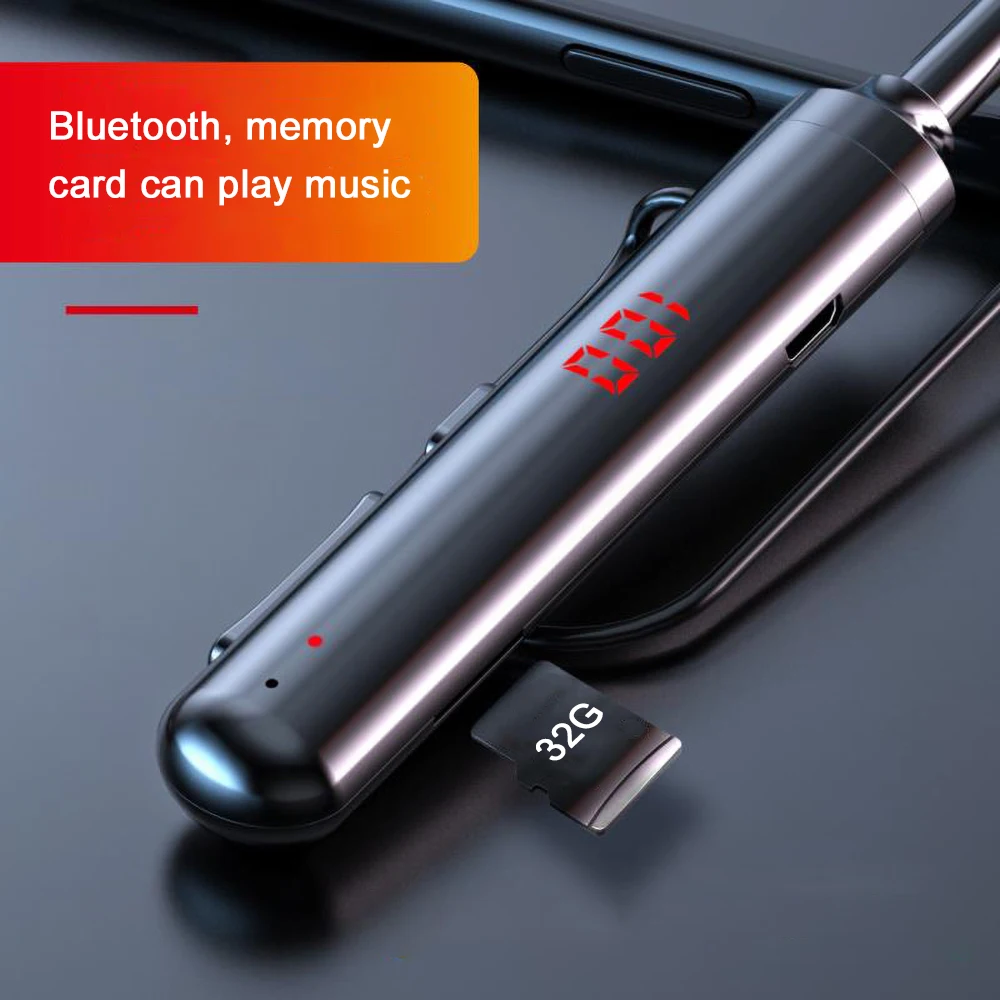 Bluetooth Headphones 5 0 Sports Earbuds IPX5 Waterproof Hanging Neck Sports Headset For Iphone 11 Xiaomi Redmi 10 Samsung S9