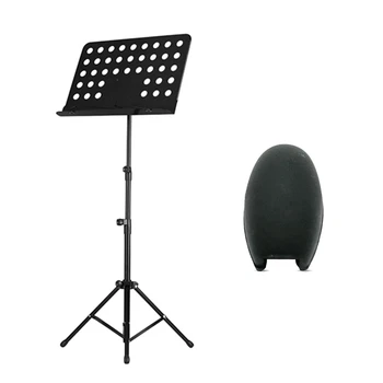 

1Pcs Portable Metal Music Stand Detachable Musical Instruments & 3PCS Saxophone Side Key Pad Palm Key Pad
