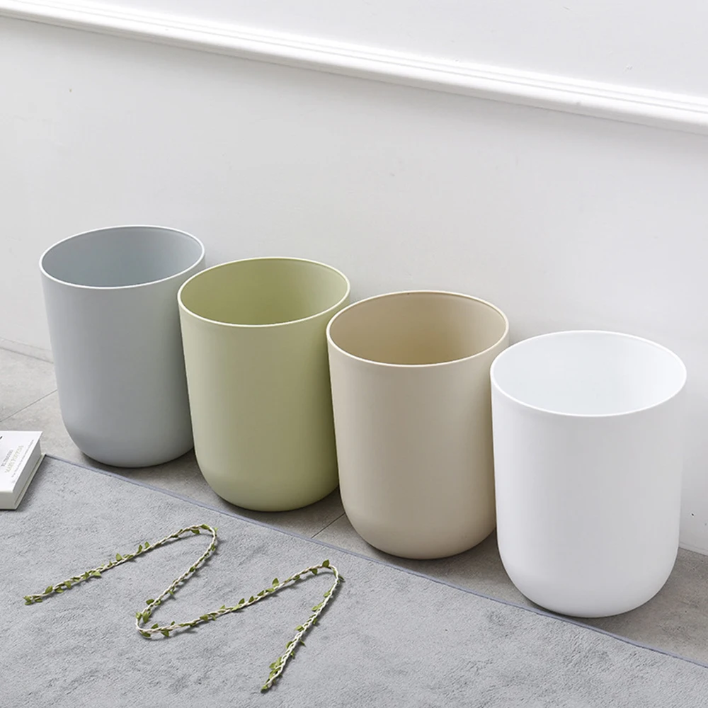 Nordic Creative Bathroom Bedroom Kitchen Household Simple Trash Bin Without Lid Sorting Can With Invisible Pressing Ring | Дом и сад