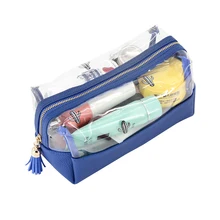 المرأة حقيبة مستحضرات تجميل شفافة وظيفة السفر حقيبة مستحضرات تجميل سستة يشكلون المنظم كيس التخزين أدوات الزينة الجمال غسل حقيبة(China)