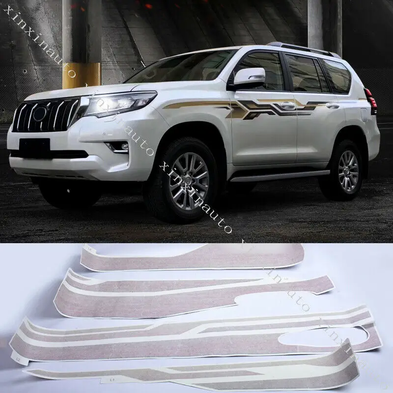 

Fits For Toyota Land Cruiser Prado FJ150 2018-2019 Car Body Pull Flower Sticker Decoration Moulding Styling Accessories 1Set