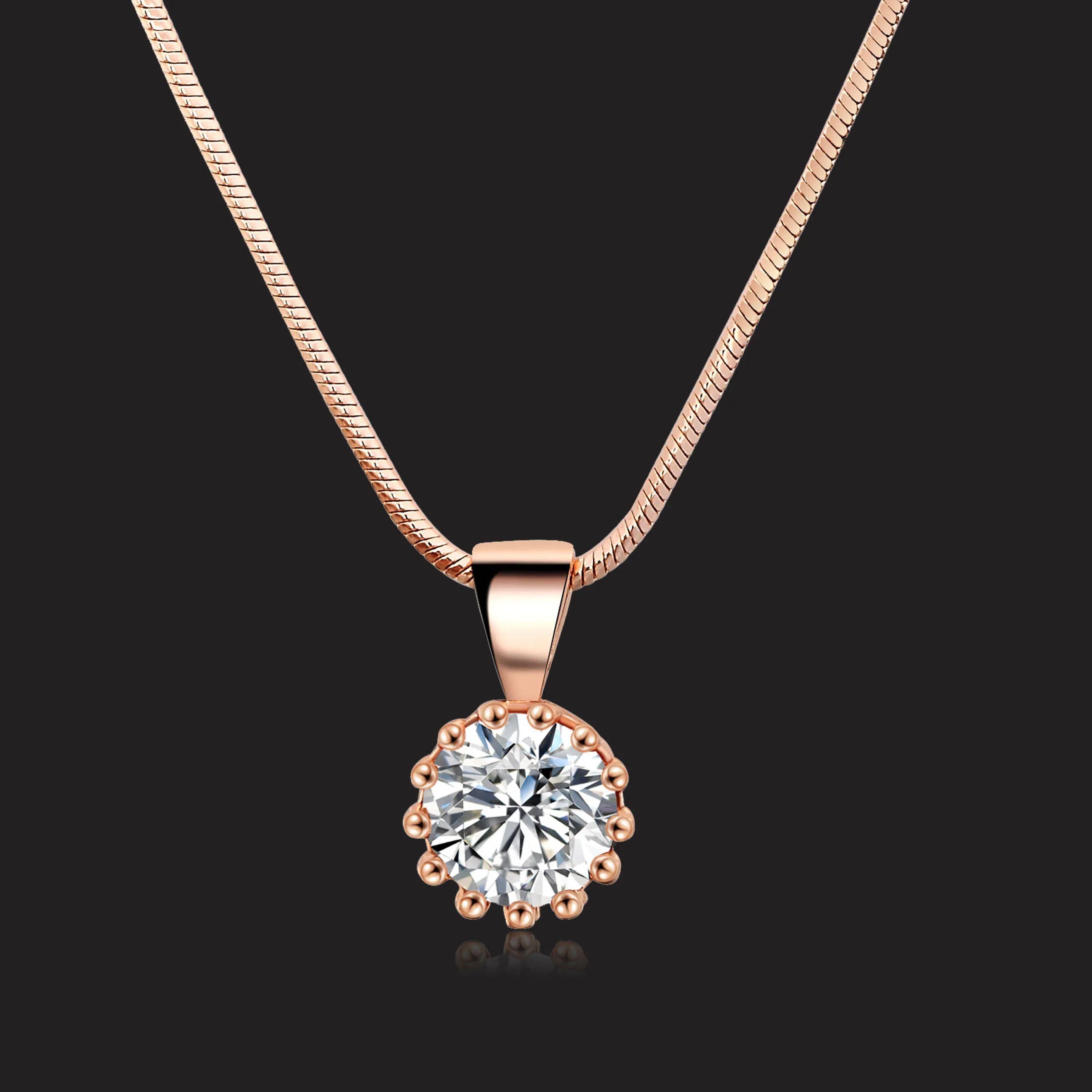 Doppel Fair Einzigartige Crown Zirkonia Anhänger Halsketten Für Frauen Rose Gold Farbe Kette Mode Schmuck Für Weibliche DFN390