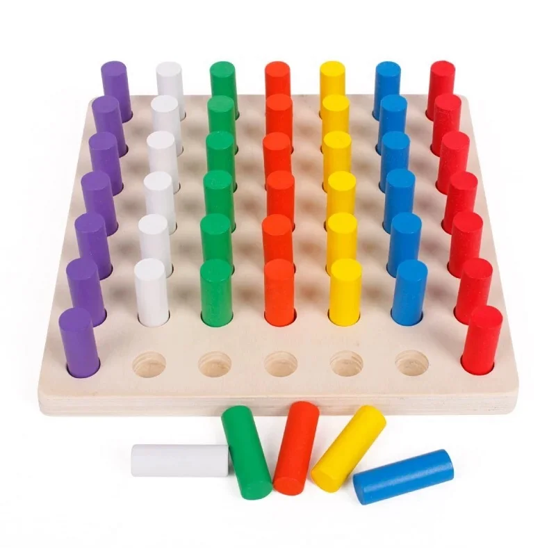 Материалы montessori игрушки развивающие игры цилиндра разъем Конструкторы деревянный математические игрушки для детей, Игрушки для раннего развития детей