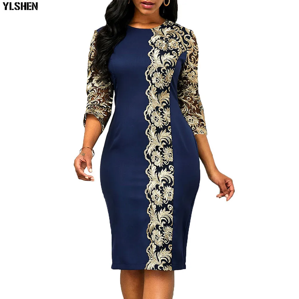 S-5XL African Dress Africa Dresses for Women New Dashiki Lace Embroidery Bazin Bodycon Dress Vestido Africano Robe Ladie Clothes 09