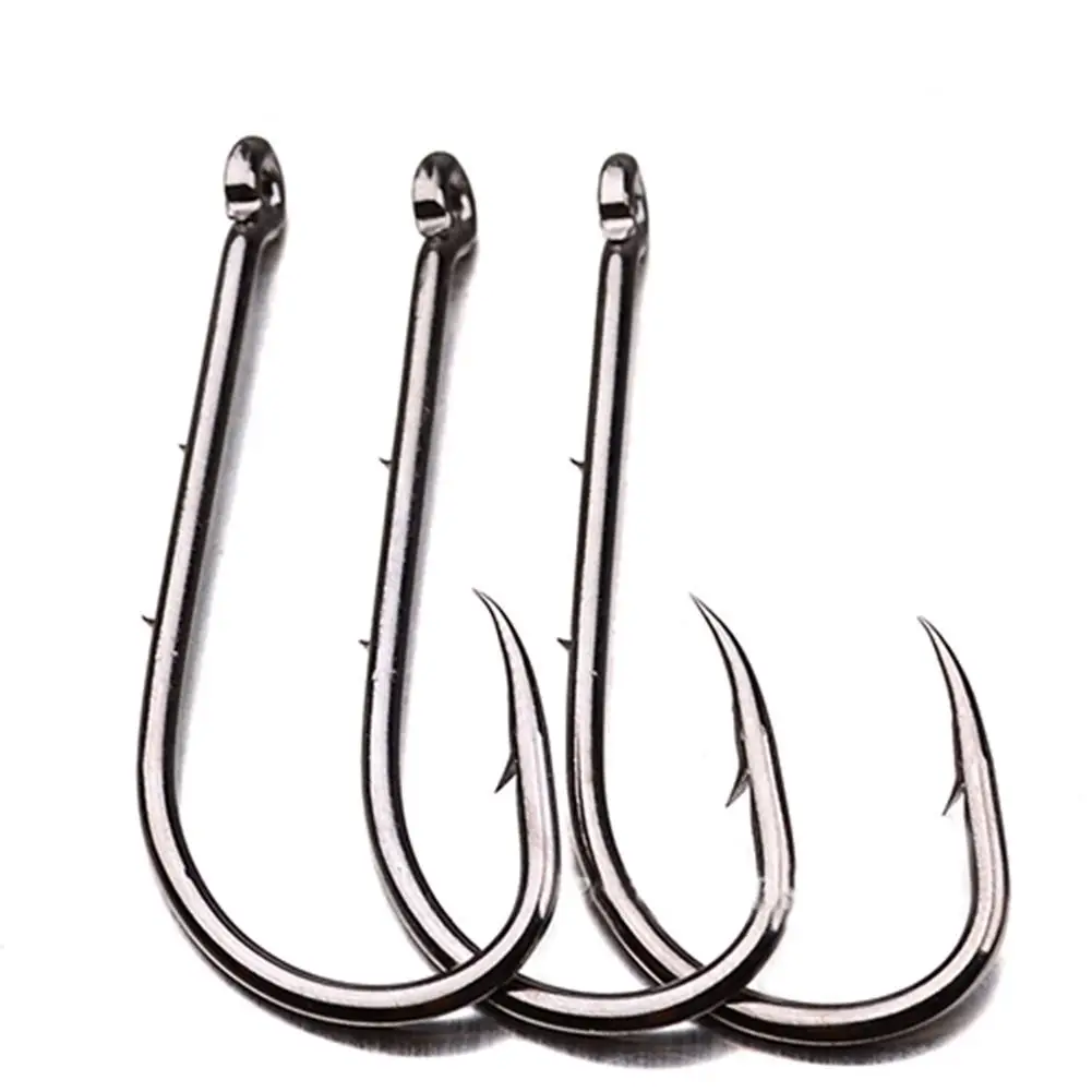 100pcs/lot Long Shank Fishing Hook 1 8/0 High Carbon Steel Sharp