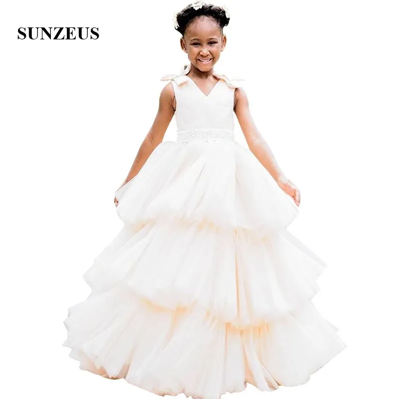 tiered tulle flower girl dress