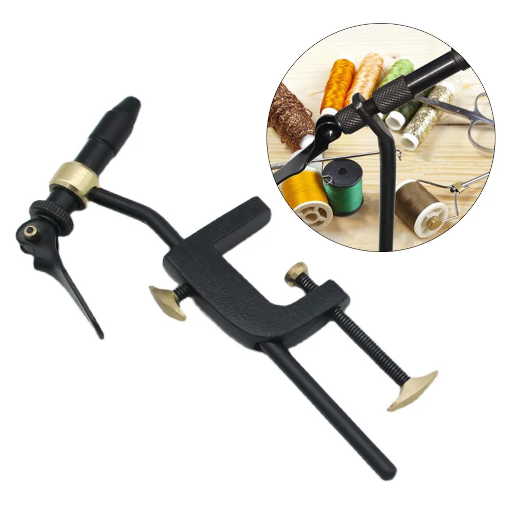 Rotary C Clamp Fly Tying Vise DIY Matte Black Iron Tying Vise Flies Fly