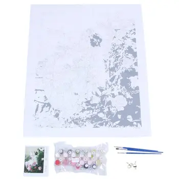 

Diy oil painting, paint by number kit- Little girl and white pigeon