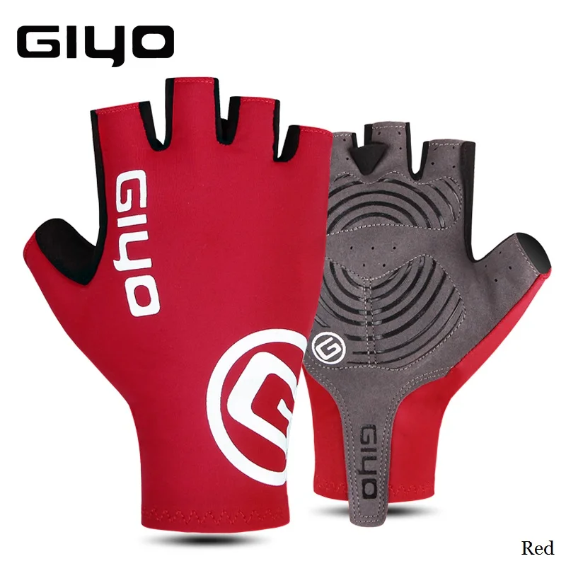 Giyo Anti-Slip Cycling Mittens - Half Finger Racing Gloves for Road and Mountain Biking