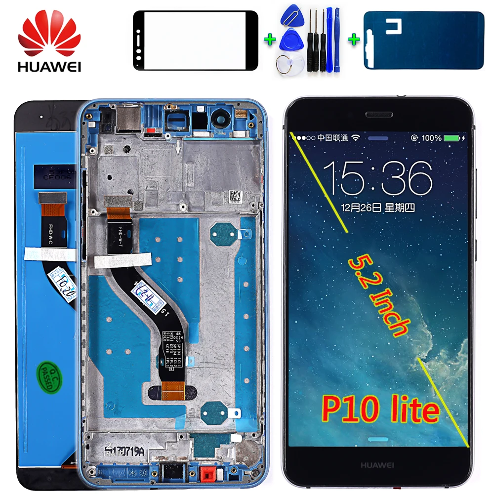ЖК дисплей Huawei P10 Lite 5 2 дюйма сенсорный экран с дигитайзером в сборе lite 1920*1080
