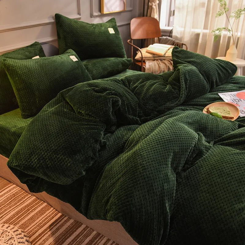 Зимний комплект постельного белья с ананасом, плед, бархат, плюш, сплошной цвет, мягкий теплый флис, фланелевая кровать, пододеяльник, наволочка, покрывало, фиолетовый