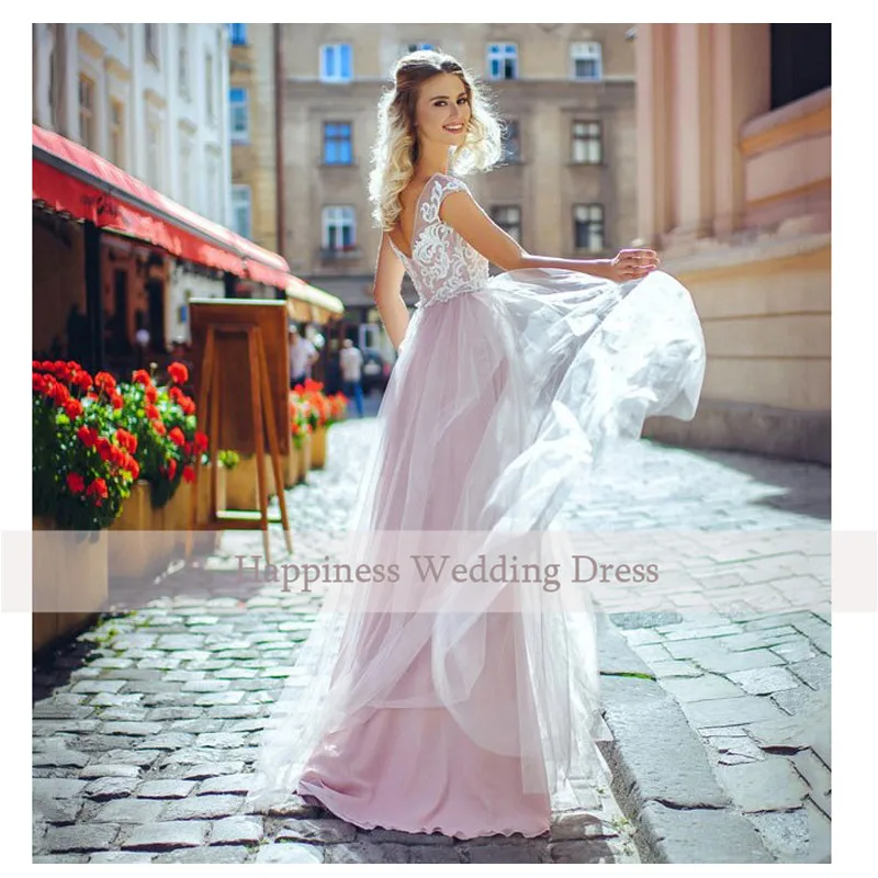 SoDgine-Pink-Bridal-Dress-2019-Lace-Top-Wedding-Dresses-Romantic-Vestido-de-noiva-Floor-Length-Wedding (1)