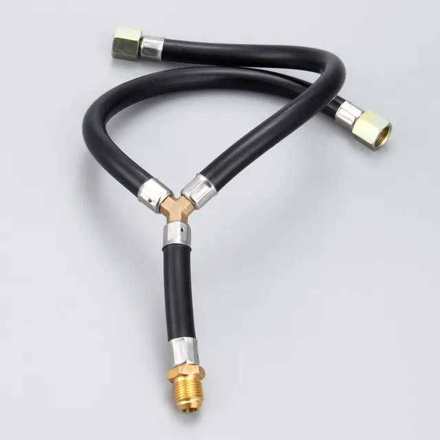 1Set Propán Y Splitter Csatlakozás Cső 3/8 Hüvelykes Fáklya -Grill Grill Csőcsövek Bemeneti Kültéri Bbq Kályha