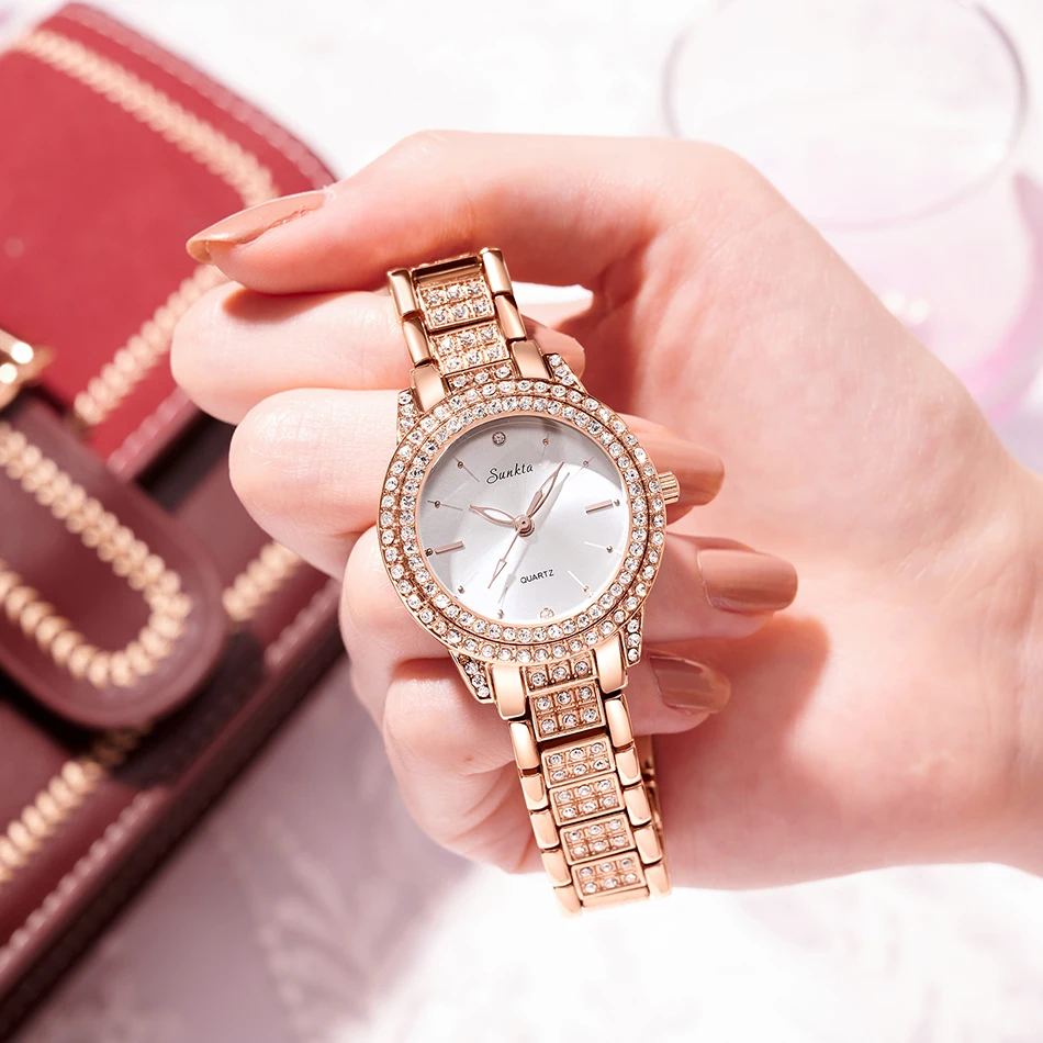 Reloj de moda para mujer con diamantes, reloj de marca de lujo para mujer, pulsera informal para mujer, relojes de cristal femeninos_voghion.com