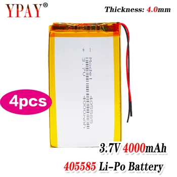 

4pcs 3 line Liter energy battery 3.7V lithium polymer battery 405585 4000MAH game machine MP3 MP4 MP5 lithium battery GPS