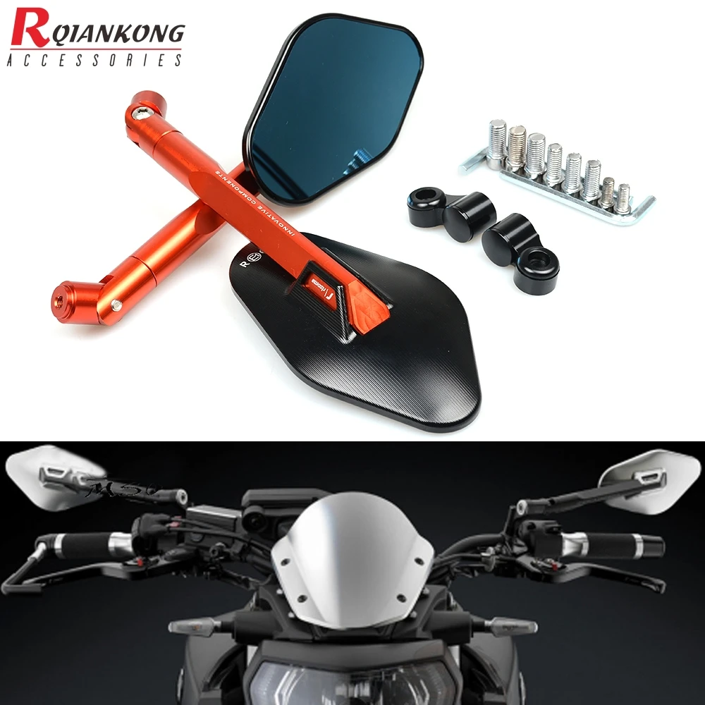 Для ktm duke 125 200 390 690 smc 1290 rc honda kawasaki yamaha tmax 530 500 r25 мотоциклетные стеклянные зеркала заднего вида CNC Aluninum