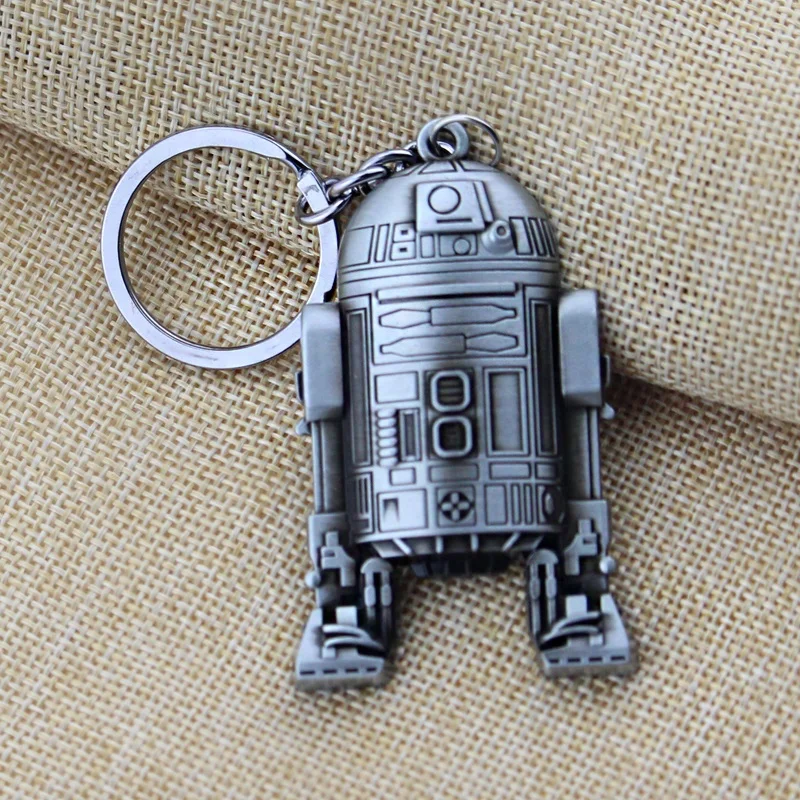 Silver Звездные Войны Пробуждение силы BB8 робот фигура металлический брелок Звездные войны BB-8 светильник светодиодный фонарь со звуком брелок - Цвет: Silver